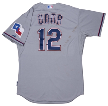 2015 Rougned Odor Game Used Texas Rangers Road Jersey (MLB Authenticated)